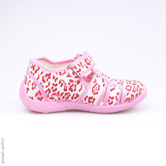 421010-12 Босоножки текстильные для девочки фук-бел фото №2