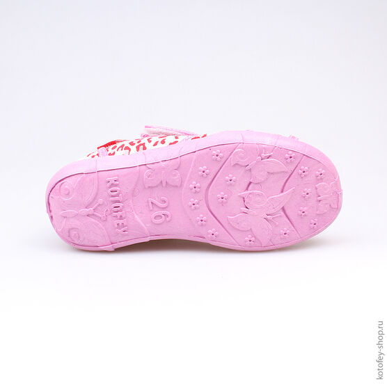 421010-12 Босоножки текстильные для девочки фук-бел фото №3