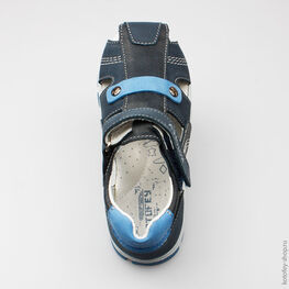 422056-23 Сандалии кожаные для мальчика для мальчики светло-синий фото №4