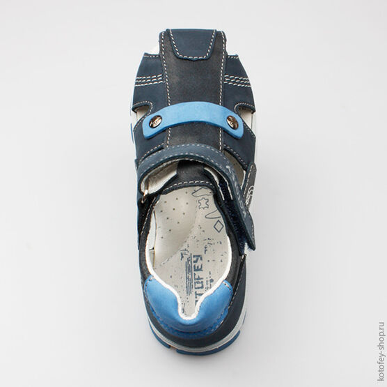 422056-23 Сандалии кожаные для мальчика для мальчики светло-синий фото №4