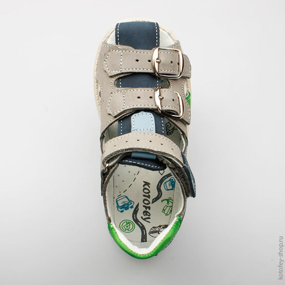 422057-21 Сандалии для мальчики сер-син фото №4