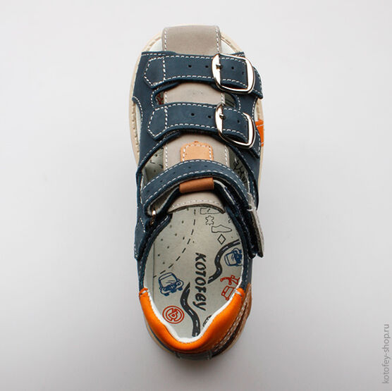 422057-22 Сандалии для мальчики син-сер фото №4