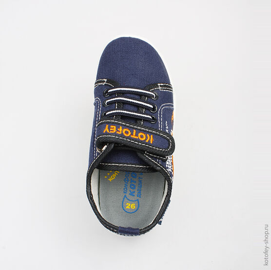 431079-13 Текстильная обувь для мальчики син-ора фото №4