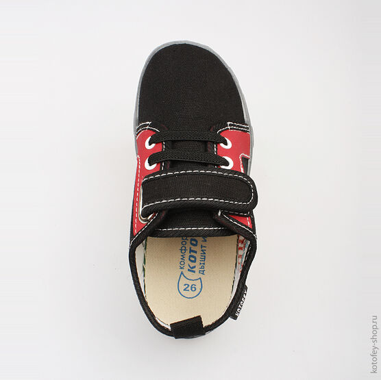 431082-11 Текстильная обувь для мальчики черно-красный фото №4