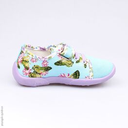 431083-12 Текстильная обувь для девочки гол-сир фото №2