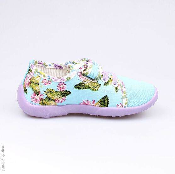 431083-12 Текстильная обувь для девочки гол-сир фото №2