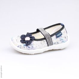 431087-11 Текстильная обувь для девочки син-бел