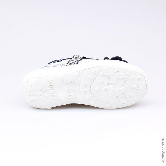 431087-11 Текстильная обувь для девочки син-бел фото №3