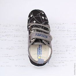 431100-11 Текстильная обувь для мальчики чер-сер фото №4