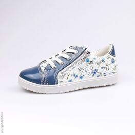 432125-24 Полуботинки для девочки син-бел