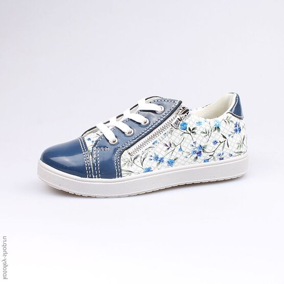 432125-24 Полуботинки для девочки син-бел