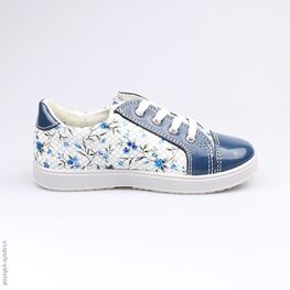 432125-24 Полуботинки для девочки син-бел фото №2