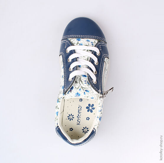 432125-24 Полуботинки для девочки син-бел фото №4