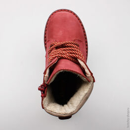 452046-35 Ботинки для девочки бордовый фото №4