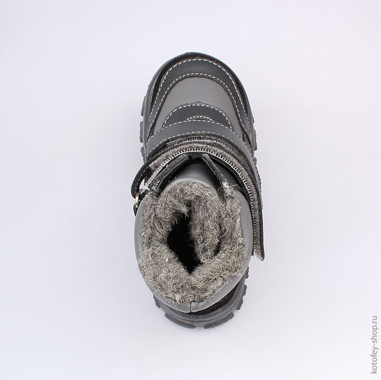 452088-42 Сапожки для мальчики серый фото №4
