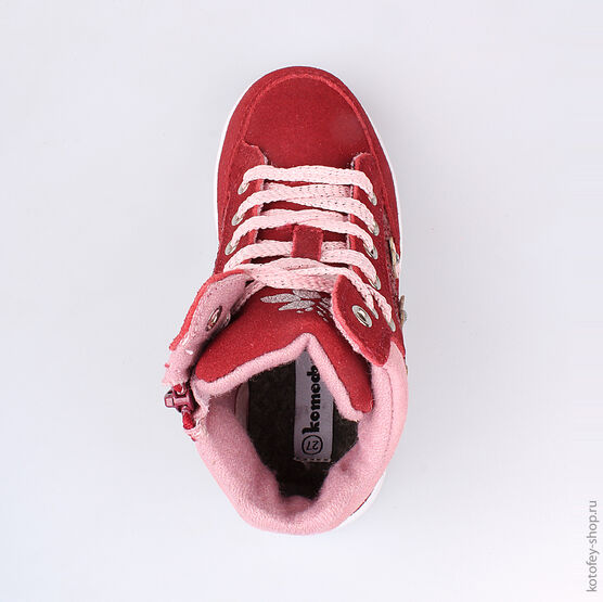 454021-32 Ботинки для девочки бордовый фото №4