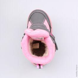 454955-42 Мембранные ботинки для девочки сер-роз фото №4