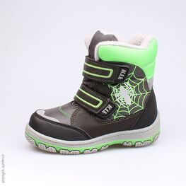 454957-41 Мембранные ботинки для мальчики сер-зел