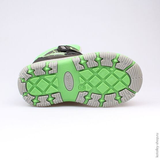 454957-41 Мембранные ботинки для мальчики сер-зел фото №3