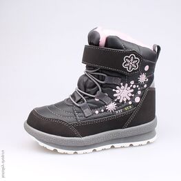 454961-41 Мембранные ботинки для девочки сер-роз