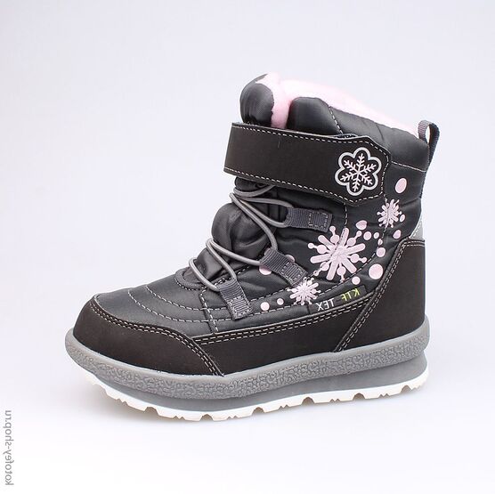 454961-41 Мембранные ботинки для девочки сер-роз