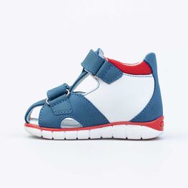 022128-21 Сандалии кожаные для мальчика для мальчики син-бел-кра фото №2