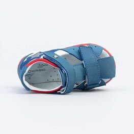 022128-21 Сандалии кожаные для мальчика для мальчики син-бел-кра фото №4