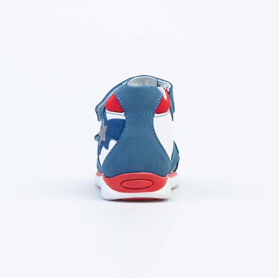 022128-21 Сандалии кожаные для мальчика для мальчики син-бел-кра фото №5