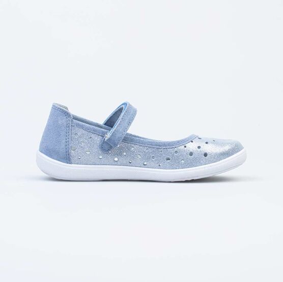 532234-24 Туфли-балетки для девочки кожаные для девочки голубой фото №2