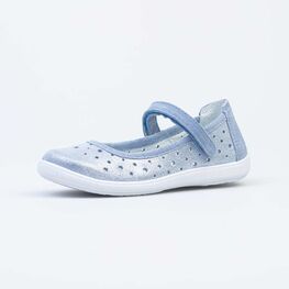 532234-24 Туфли-балетки для девочки кожаные для девочки голубой