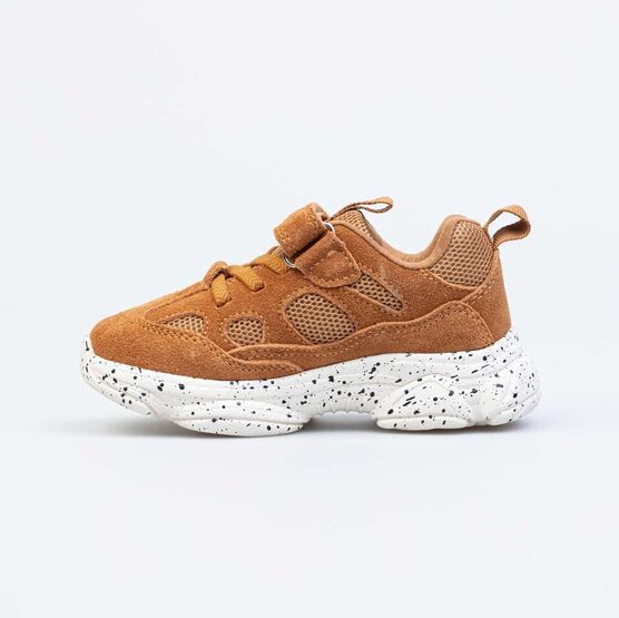 344324-72 Кроссовки из натурального велюра для девочки горчичный фото №2