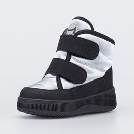 354072-43 Зимние ботинки-дутики для девочки для девочки серебристый