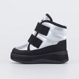 354072-43 Зимние ботинки-дутики для девочки для девочки серебристый фото №2