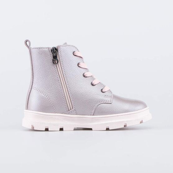 552280-31 Кожаные ботинки для девочки на весну/осень для девочки сир-роз фото №2