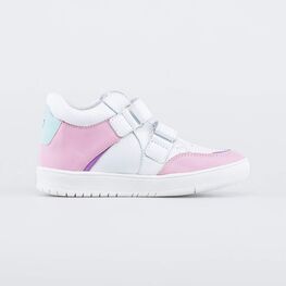 152347-22 Кожаные ботинки на липучках для девочки белый фото №2