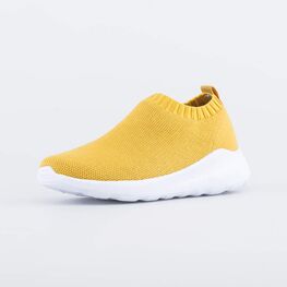 441024-12 Кроссовки из вязаного текстиля для мальчики горчичный