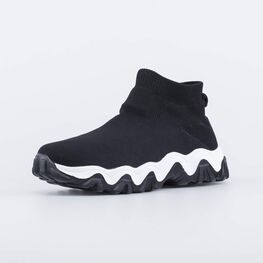 741080-13 Кроссовки-носки из вязаного текстиля для девочки черный