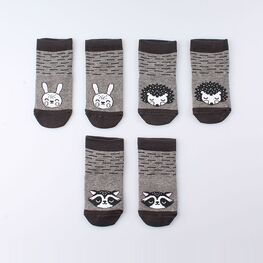 07842402-40 Носки хлопковые (3 пары) серый для девочки серый