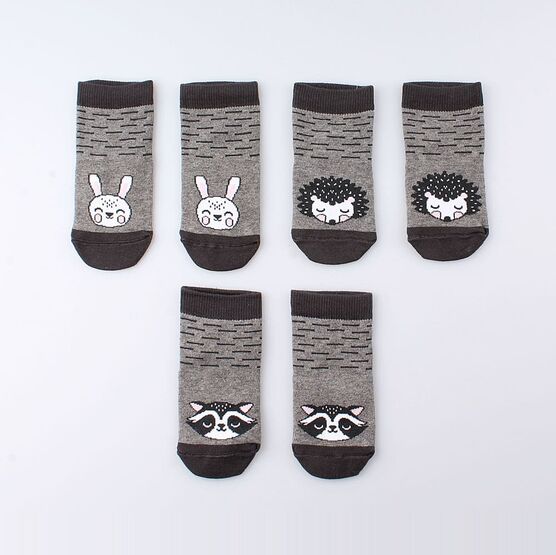 07842402-40 Носки хлопковые (3 пары) серый для девочки серый