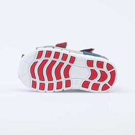 122159-22 Сандалии из натурального нубука для мальчика для мальчики сер-син-кра фото №3