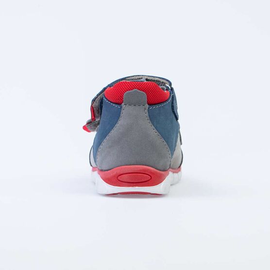 122159-22 Сандалии из натурального нубука для мальчика для мальчики сер-син-кра фото №5