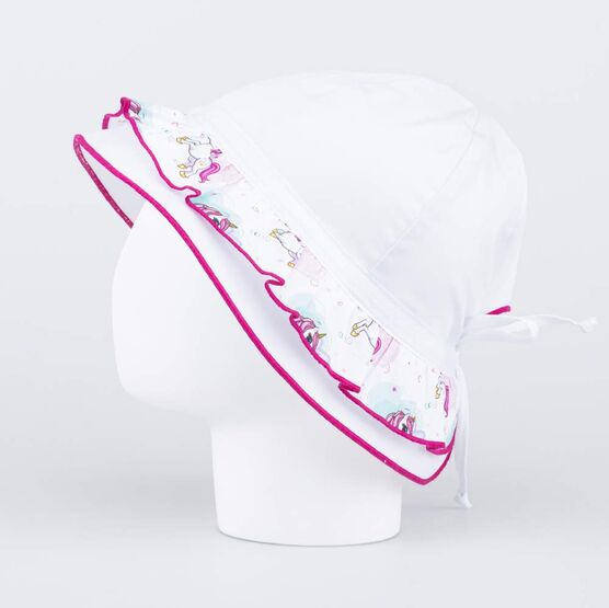 07811715-40 Панама для девочки Единороги для девочки белый + розовый фото №2