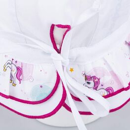 07811715-40 Панама для девочки Единороги для девочки белый + розовый фото №3