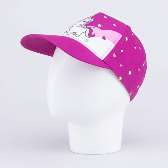 07811741-40 Бейсболка для девочки Единорожка для девочки фуксия