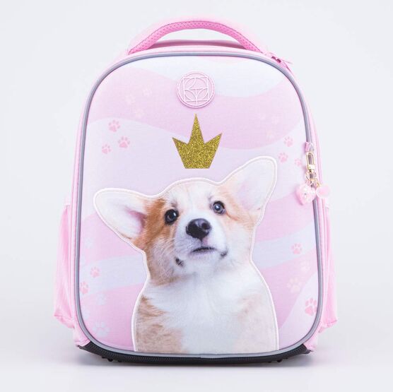 02804327-40 Рюкзак школьный Корги КК для девочки розовый
