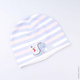 07711120-00 Шапка для мальчика, 80% хлопок, голубая для мальчики голубой