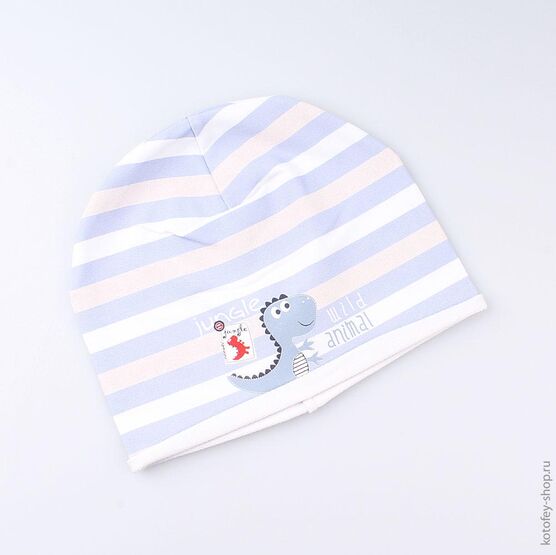 07711120-00 Шапка для мальчика, 80% хлопок, голубая для мальчики голубой