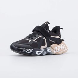 644355-11 Всепогодные кроссовки Softshell для девочки черный + бежевый