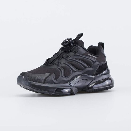 644407-11 Кроссовки с SoftShell и системой быстрой шнуровки для девочки черный