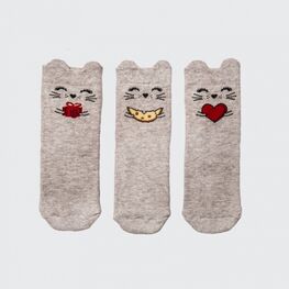 07842351-20 Носки детские махровые комплект (3 пары) для девочки бежевый